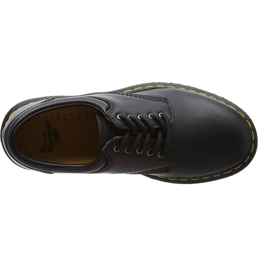Dr. Martens Men's Oxford Shoes genuine 100 % leather lace up black rubber sole - Picture 2 of 7
